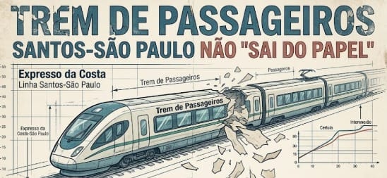 Trem de passageiros entre Santos e São Paulo não ‘sai do papel’